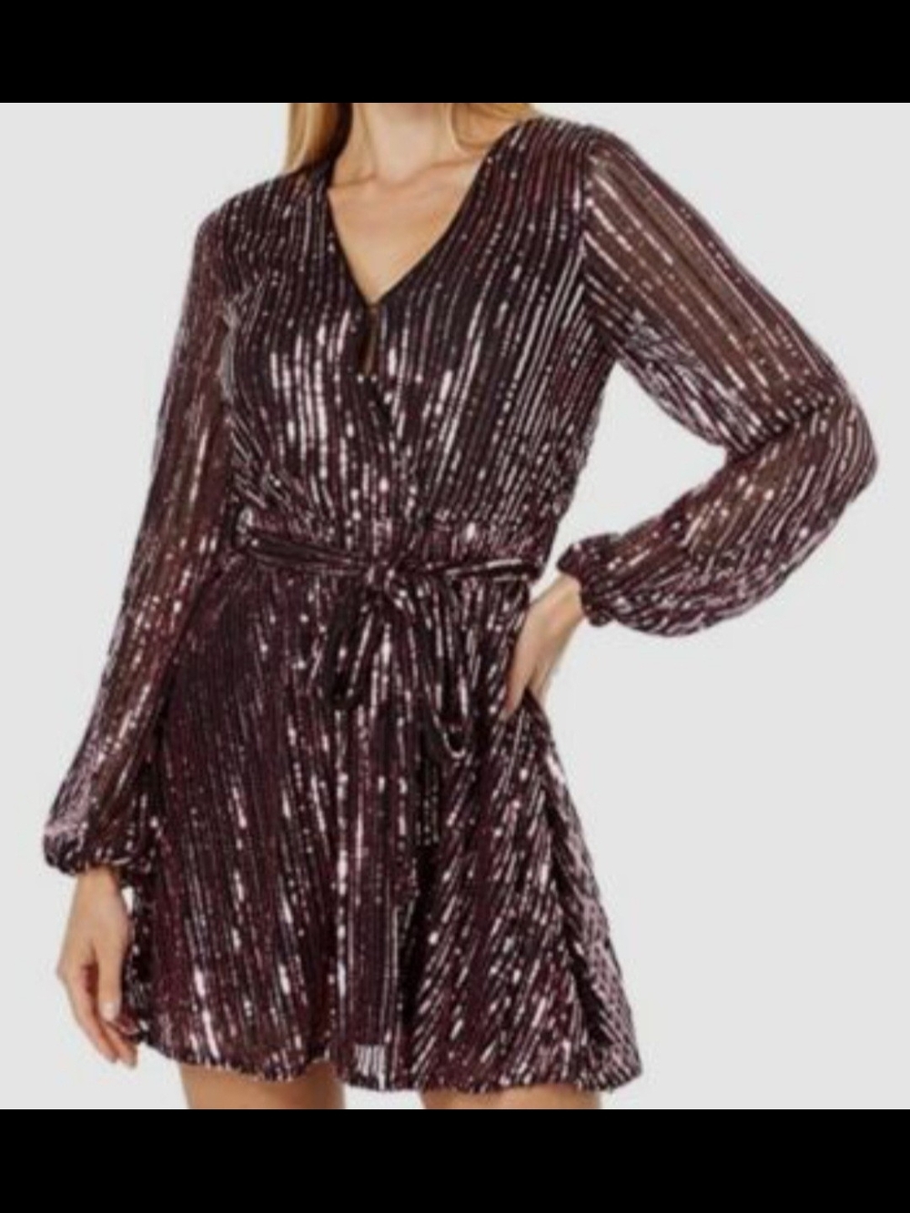 BARDOT STRIPE SEQUIN BELLISSA DRESS Sz XS